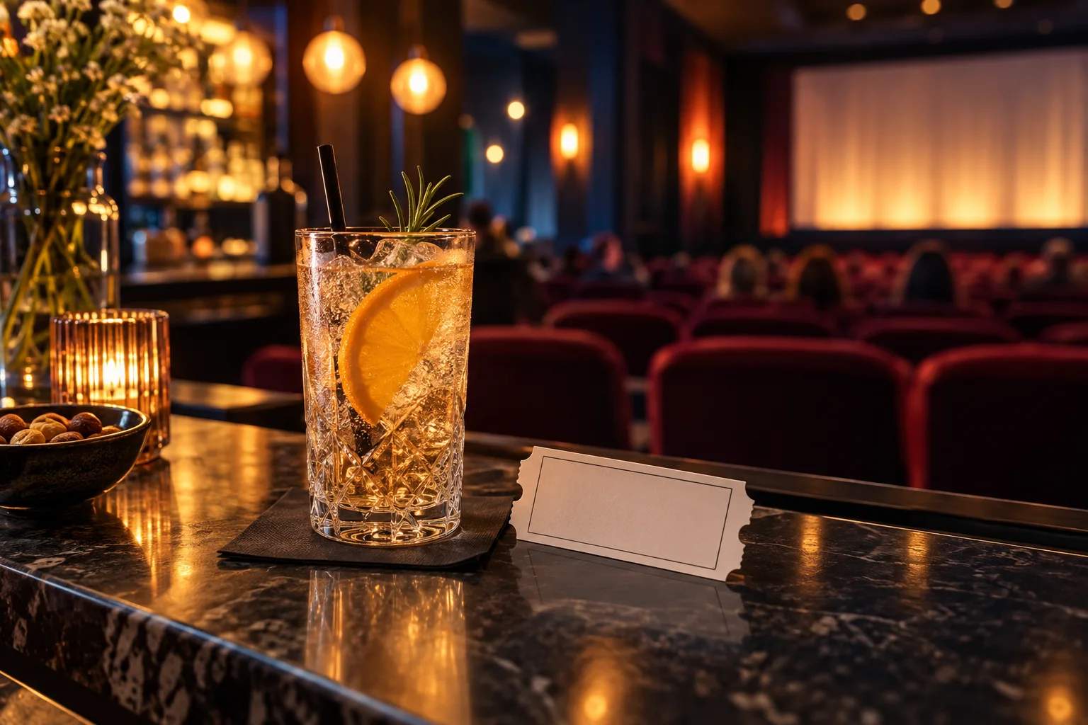Filmticket met drankje